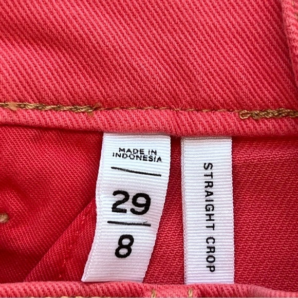 Ann Taylor LOFT Cropped Cuffed Straight Capris Coral Pink Medium 8 29 - Picture 11 of 11